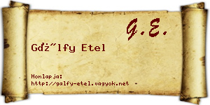 Gálfy Etel névjegykártya